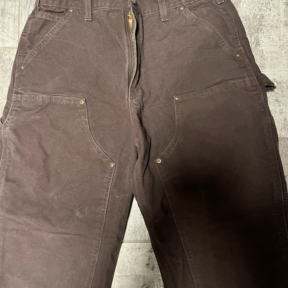 Carhartt Utility Double Knee Work Pant Loose Original Fit Dark Brown SZ 33W 30L - Picture 3 of 10